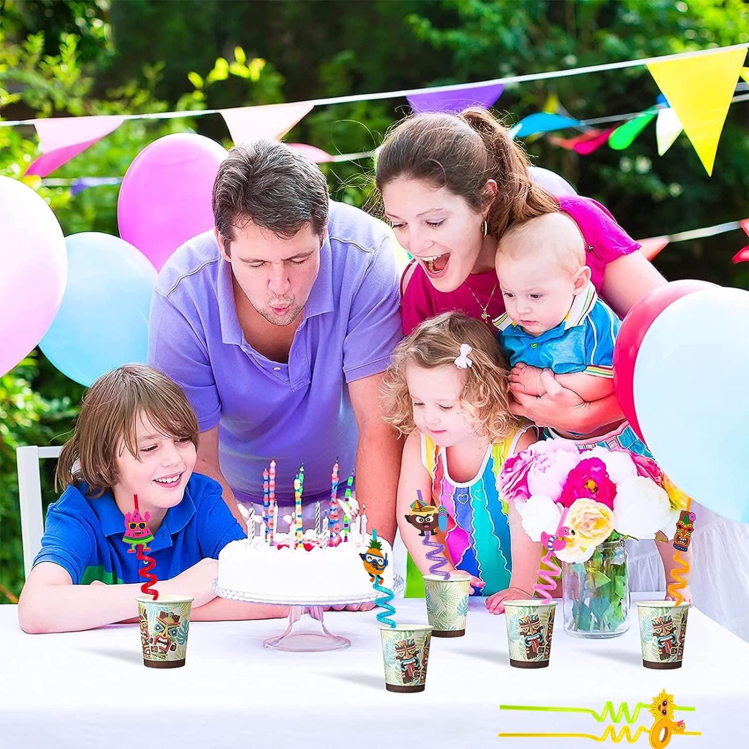 5925 Reusable straws are perfect for kids' summer parties. Plastic Straws Reusable Drinking Straws with Cartoon Decoration for Kids Birthday Party Favors or other summer celebration (4 pc Set) 5925 Reusable straws are perfect for kids' summer parties. Plastic Straws Reusable Drinking Straws with Cartoon Decoration for Kids Birthday Party Favors or other summer celebration (4 pc Set)